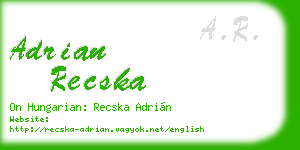adrian recska business card